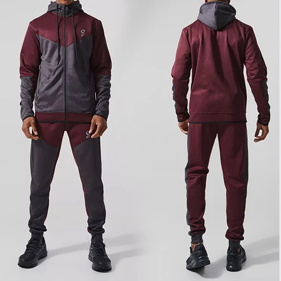polyester zipper hood Custom tracksuit