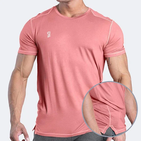 OVERLOCKED STICHED ATHLETIC CREW NECK SHIRT